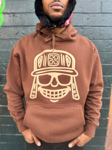 Brown and cream puff mola hoodie